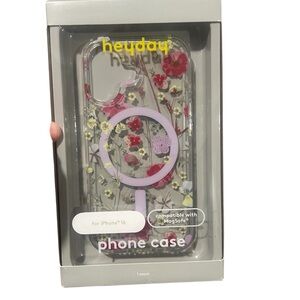 Heyday Clear Floral Phone Case for iPhone 16 with MagSafe